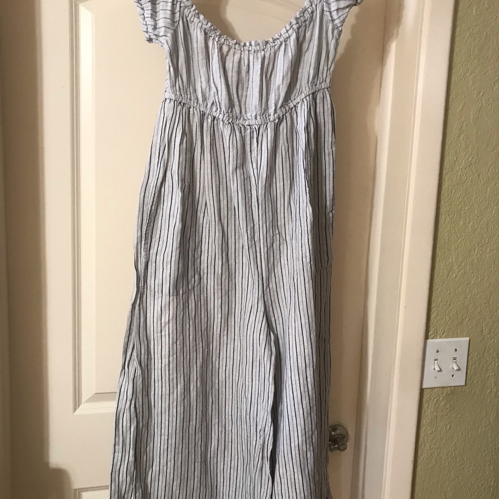 Free people grey striped romper sz S